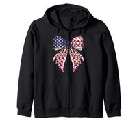 Barboncino 4 luglio USA Bandiera americana Patriottica Coquette Felpa con Cappuccio