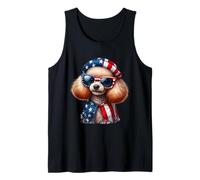 Barboncino bandiera americana 4 luglio carino patriottico amante dei cani Canotta