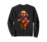 Barboncino bandiera americana 4 luglio carino patriottico amante dei cani Felpa