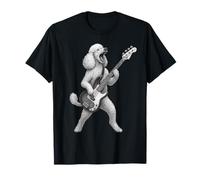 Barboncino che suona basso chitarra musica rock amante dei cani Maglietta