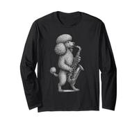 Barboncino che suona sassofono musica jazz amante dei cani Maglia a Manica