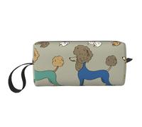 Barboncino colorato divertente cartone animato, Borsa per il trucco Borsa per cosmetici Borsa da toilette da viaggio portatile Borsa per trucco Organizer