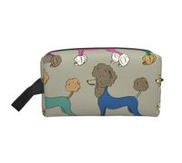 Barboncino colorato divertente cartone animato, Borsa per il trucco Borsa per cosmetici Borsa da viaggio portatile da viaggio Borsa per trucco Organizer