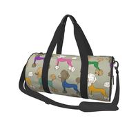 Barboncino colorato divertente cartone animato, Borsone da viaggio di grande capacità Borsa rotonda Borsa da viaggio sportiva Borsa da viaggio Borsa da fitness