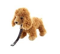 Uni-Toys - Barboncino (marrone chiaro), in piedi (con guinzaglio) - 30 cm (lunghezza) - cane di peluche - peluche