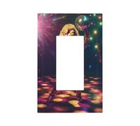 Barboncino in una scintillante tuta da discoteca con interruttore della luce danzante, piastra frontale a bilanciere singolo, 1 banda, decoratore, copertine per presa di casa, cucina, stanza, bagno