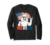 Barboncino Merica Bandiera americana 4 luglio amante dei cani Maglia a Manica