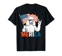 Barboncino Merica Bandiera americana 4 luglio amante dei cani Maglietta