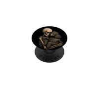 Barboncino Scheletro Abbracciare Gotico Amante Cane PopSockets PopGrip Adesivo