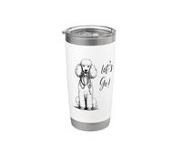 Barboncino standard "Let's Go!" Design - Happy Poodle Design Bicchiere termico in acciaio inox doppia parete