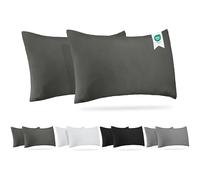 Barbons Federe 40 x 60 cm antracite set di 2-100% Jersey di Cotone - Copri Cuscino per Letto - Fodera Protezione