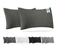 Barbons Federe 50 x 70 cm antracite set di 2-100% Jersey di Cotone - Copri Cuscino per Letto - Fodera Protezione