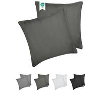 Barbons Federe 60 x 60 cm antracite set di 2-100% Jersey di Cotone - Copri Cuscino per Letto - Fodera Protezione