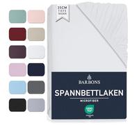 BARBONS Lenzuolo con Angoli Singolo in Microfibra Spazzolata - Coprimaterasso Elasticizzato Morbido Certificato Oeko-Tex Lavabile in Lavatrice - 90 x 200 cm Altezza 35 cm - Bianco