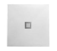 BARBOTTINA Piatto doccia quadrato in marmoresina bianco modello stone free h 2,8 cm 80x80 cm