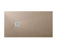 BARBOTTINA Piatto doccia rettangolare in marmoresina bianco modello stone free h 2,8 cm (Sabbia, 70x120 cm)