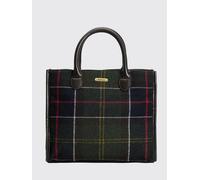 BARBOUR Borsa a mano in misto lana con motivo tartan e tracolla amovibile OS Verde