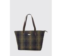 BARBOUR Borsa a spalla Wetherham trapuntata con motivo tartan e pochette OS Verde