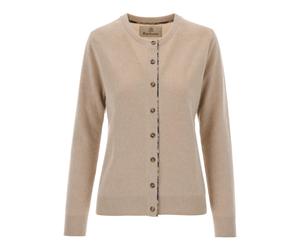 Barbour - Cardigan Girocollo a Coste - - Knitwear - Donna - Beige - S