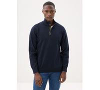 Barbour - Cotton Half Zip Knitted Jumper Blu - Abbigliamento XXL Blu