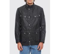 BARBOUR Giacca Duke in cotone cerato con collo stile biker e tasche S Blue