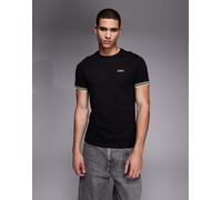 Barbour International - Burnwood - T-shirt nera con logo e bordi a contrasto-Nero 3XL