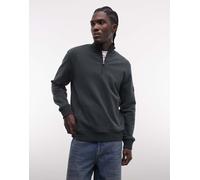 Barbour International - Ehan - Felpa verde scuro con logo e zip corta S