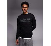 Barbour International - Essential - Felpa girocollo nera con grafica-Nero 116 CM