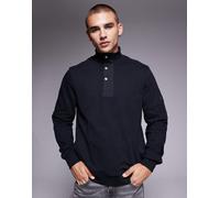 Barbour International - Flight - Felpa basic con zip corta nera-Nero 97 CM