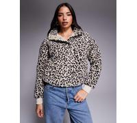 Barbour International - Harley - Giacca in pile leopardata beige e nera-Multicolore 44