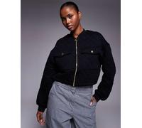 Barbour International - Katya - Giacca bomber felpata nera-Nero 44