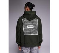 Barbour International - Lever - Felpa con cappuccio verde salvia con grafica 116 CM