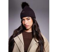 Barbour International - Mallory - Berretto color cioccolato con pompon-Marrone One Size