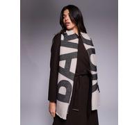 Barbour International - Milla - Sciarpa color avena e nera con logo-Nero One Size