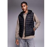 Barbour International - Ouston - Gilet imbottito nero con cappuccio 101 cm