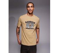 Barbour International - Talisman - T-shirt beige con grafica del logo-Neutro 2XL