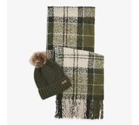 Barbour LGS0077GN51 Saltburn Beanie & Tartan Scarf Gift Set
