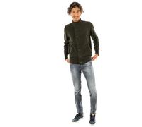 Barbour Maglione Uomo MKN0731 con Zip e Bottoni Toppa Alga Marina XL