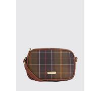 BARBOUR Mini borsa a tracolla in pelle con inserto in twill Tartan OS Verde