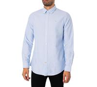 Barbour MSH5301-BL32 Men's OXTOWN Tailored Shirt Sky Blue Camicia Uomo Celeste Oxford Custom Fit 100% Cotone (M)
