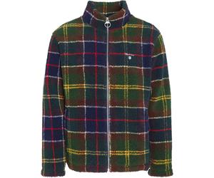 Barbour - Pile sherpa con motivo scozzese - Tartan Fleece Zip Through Sweatshirt Classic Tartan per Uomo - Taglia S - Verde