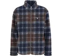 Barbour - Pile tartan sherpa da uomo - Tartan Fleece Zip Through Midnight Oak Tartan per Uomo - Taglia M - Blu navy