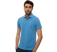 Barbour Polo Mezza Manica Celeste Cotone Uomo L