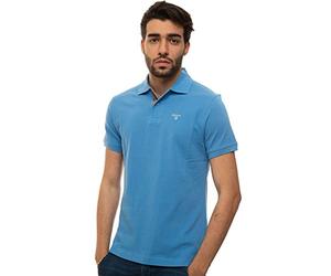 Barbour Polo Mezza Manica Celeste Cotone Uomo L