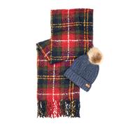 Barbour - Saltburn Beanie & Tartan Scarf Gift Set - - Accessories - Donna - Rosso - ONE SIZE
