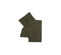 BARBOUR Set regalo 2 pezzi sciarpa e cappello CARLTON oliva
