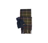 BARBOUR Set regalo berretto e sciarpa DOVER verde scuro