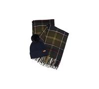 SET CUFFIA+SCIARPA DOVER/HAILES TARTAN BLU BARBOUR