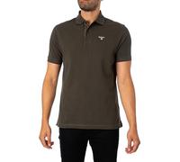 Barbour Uomo Polo in piqué di Tartan, Forest Green, XL