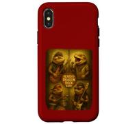 Barbuto Dragon Rock Band divertente Photobooth Selfie Chitarra Custodia per iPhone X/XS
